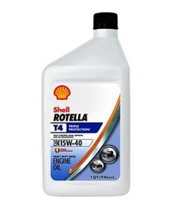 SHELL 15W-40 Rotella T4 Triple Protection Motor Oil, Quart