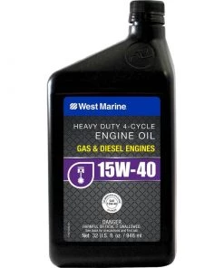 WEST MARINE Premium SAE 15W-40 4-Cycle Heavy Duty Engine Oil, Quart