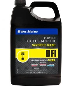 WEST MARINE DFI Direct Fuel Injection Synthetic Blend TC-W3 Outboard Oil, 2.5 Gallons