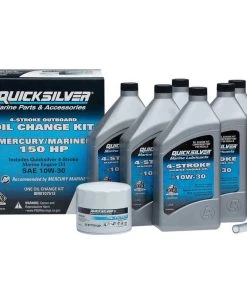 QUICKSILVER 8M0107513 25W40 4-Stroke Outboard Oil Change Kit for 150 HP Mercury Engines