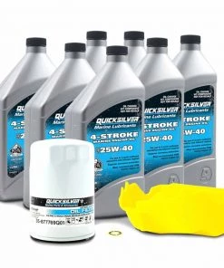 QUICKSILVER 8M0169544 25W40 4-Stroke Mercury 200 HP-400 HP L6 Verado Oil Change Kit