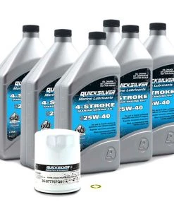 QUICKSILVER 8M0169542 25W40 4-Stroke Mercury 150 HP-200 HP L4 Verado Oil Change Kit